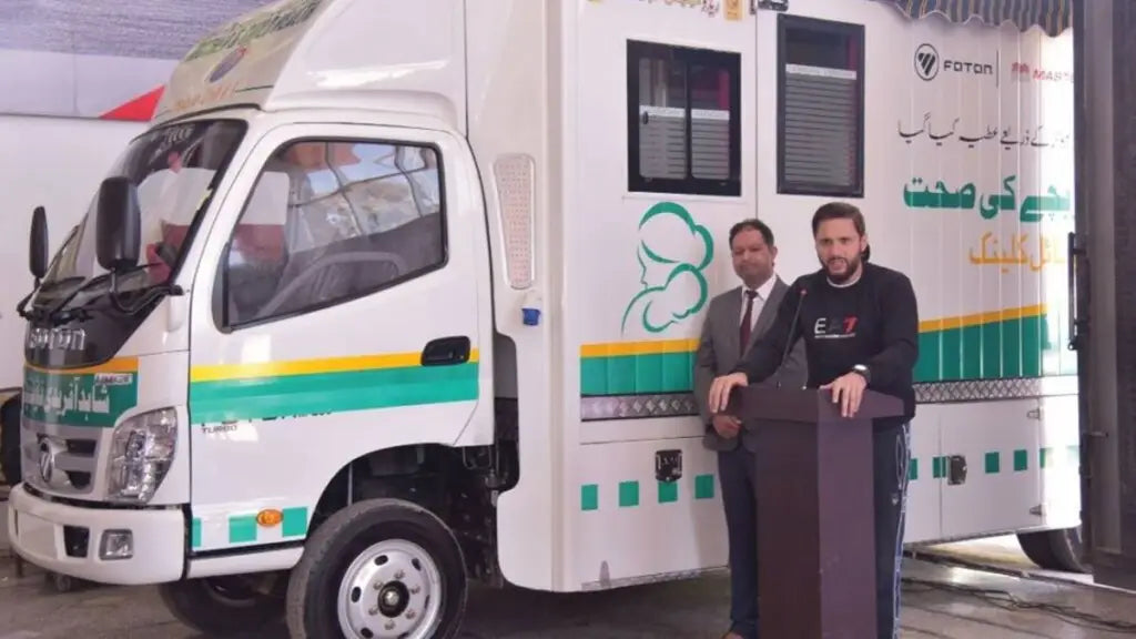 Shahid Afridi Foundation Receives 1st Mobile Health Care Unit from Master Group